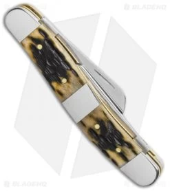 Case Medium Stockman Pocket Knife 3.625" Peach Seed Jigged Olive Bone (6318 SS) 8 Case Medium Stockman Pocket Knife 3.625" Peach Seed Jigged Olive Bone (6318 SS) -Knives Shop Case Cutlery Stockman Olive Bone 21512 BHQ 115044 LS Side