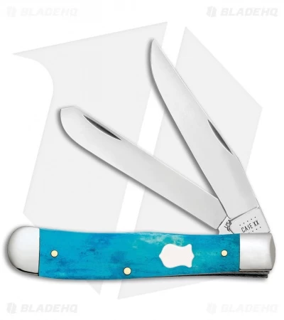 Case Cutlery Trapper Pocket Knife 3.25" Caribbean Blue Bone (6254 SS) 3 Case Cutlery Trapper Pocket Knife 3.25" Caribbean Blue Bone (6254 SS)