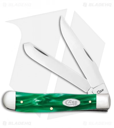 Case Cutlery Trapper Pocket Knife 4.125" Christmas Green Kirinite 3 Case Cutlery Trapper Pocket Knife 4.125" Christmas Green Kirinite