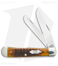 Case Trapper Knife Rogers Corn Cob Jig Antique Bone (3.3" Polish) 52832