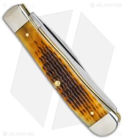 Case Trapper Knife Rogers Corn Cob Jig Antique Bone (3.3" Polish) 52832 -Knives Shop Case Cutlery Trapper Knife Corn Cob Jig Antique Bone SS BHQ 123415 jr side