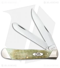 Case Trapper Knife 4.125" Jigged Mint Green Bone