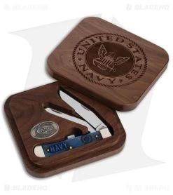 Case Cutlery Trapper Knife 4" U.S. Navy Gift Set Blue Bone (6254 SS) CA17726 -Knives Shop Case Cutlery US Navy Gift Set BHQ 143474 jr set