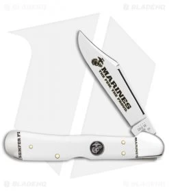 Case Mini Copperlock USMC Knife 3.6" White Synthetic (41549L SS) 13201