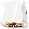 Case Folding Hunter Knife 5.25" Peach Seed Jigged Amber Bone (61165 SS)