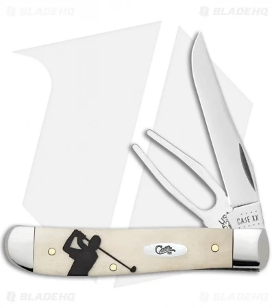 Case Golfer's Tool Set 3.5" Embellished Natural Bone (6207G SS) 3 Case Golfer's Tool Set 3.5" Embellished Natural Bone (6207G SS)