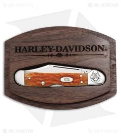 Case Harley-Davidson CopperLock Knife 3.625" Brown Jigged Bone 52154