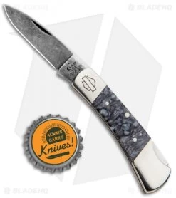 Case Harley-Davidson Lockback Pocket Knife 3" Black Swirl Kirinite (101225L CV) -Knives Shop Case Harley Davidson LB Black Swirl Kirinite 52211 BHQ 95427 jr bottlecap