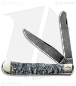 Case Trapper Knife Harley Davidson 4.25" Black Swirl Kirinite (10254 DV) 52209