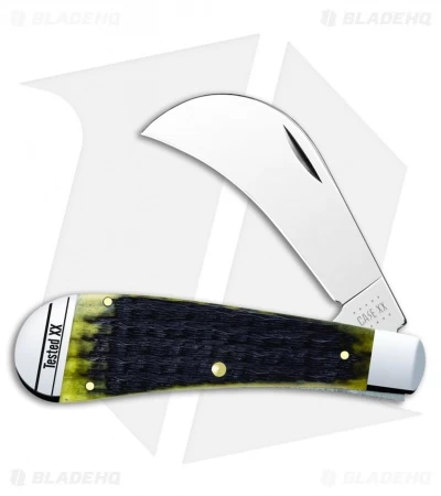 Case Hawkbill Pruner Knife 4" Olive Green Russell Jigged Bone (61011 SS) 13284 3 Case Hawkbill Pruner Knife 4" Olive Green Russell Jigged Bone (61011 SS) 13284