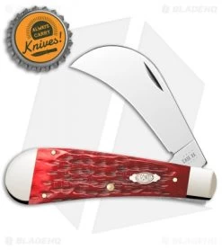 Case Hawkbill Pruner Knife 4" Peach Seed Jigged Dark Red Bone (61011 CV) 9 Case Hawkbill Pruner Knife 4" Peach Seed Jigged Dark Red Bone (61011 CV) -Knives Shop Case Hawkbill Pruner Peach Seed Jigged Dark Red Bone SS BHQ 122526 jr bottlecap