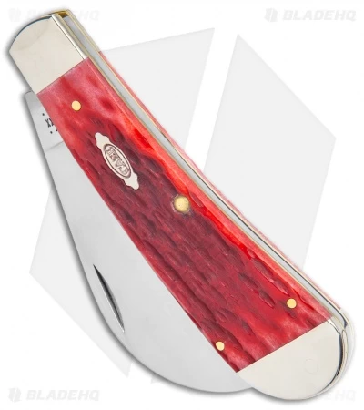 Case Hawkbill Pruner Knife 4" Peach Seed Jigged Dark Red Bone (61011 CV) 4 Case Hawkbill Pruner Knife 4" Peach Seed Jigged Dark Red Bone (61011 CV) - Image 2