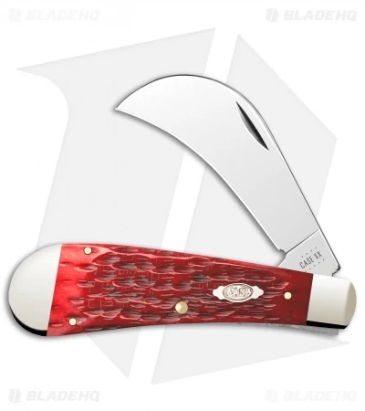 Case Hawkbill Pruner Knife 4" Peach Seed Jigged Dark Red Bone (61011 CV) 3 Case Hawkbill Pruner Knife 4" Peach Seed Jigged Dark Red Bone (61011 CV)