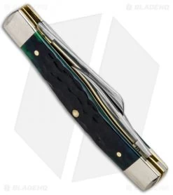 Case Hunter Green 3.5" Jigged Bone Stockman Knife (63032 SS) 87082 -Knives Shop Case Hunter Green Jigged Bone Stockman 87082 BHQ 89907 jr side