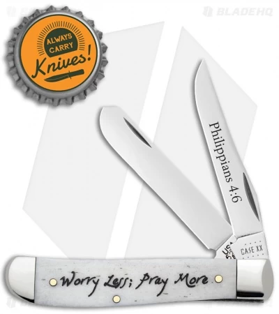 Case Knives Mini Trapper Embellished Smooth Natural Bone (6207 SS) - 60869 4 Case Knives Mini Trapper Embellished Smooth Natural Bone (6207 SS) - 60869 - Image 2