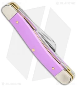 Case Medium Stockman Pocket Knife 3.5" Lilac Synthetic (4318 SS) 39162 -Knives Shop Case Knives Stockman Lilac Synthetic SS BHQ 123185 jr side