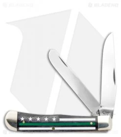 Case Knives Trapper Knife 4.125" Smooth Bone Stripes Of Service Green (6254 SS)