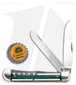 Case Knives Trapper Knife 4.125" Smooth Bone Stripes Of Service Green (6254 SS) -Knives Shop Case Knives Trapper Knife 4.125in Smooth Bone Stripes of Service Green 6254 SS 09575 BHQ 113228 LS Bottlecap 2