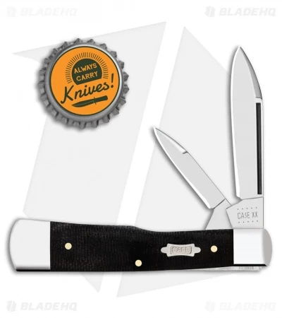 Case Large Gunstock Knife 3.0" Double Black Canvas Laminate (102130 SS) 23143 4 Case Large Gunstock Knife 3.0" Double Black Canvas Laminate (102130 SS) 23143 - Image 2