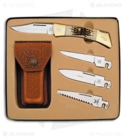 Case Large Lockback XX-Changer Amber Bone Lockback Folding Knife Set 70050