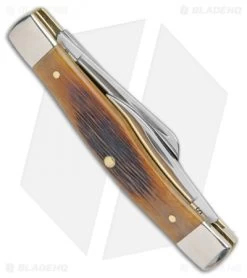 Case Medium Stockman Pocket Knife 3.625" Antique Bone (63032 SS) -Knives Shop Case Med Stockman Antique Bone 25155 BHQ 101121 jr side