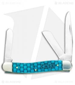 Case Medium Stockman 3.625" Basket Weave Turquoise Bone (6318 CV)