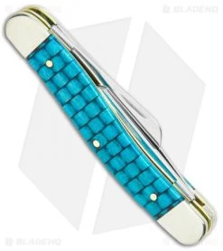 Case Medium Stockman 3.625" Basket Weave Turquoise Bone (6318 CV) -Knives Shop Case Medium Stockman Basket Weave Turquoise Bone 15503 BHQ 101101 jr side