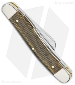 Case Medium Stockman Knife 3.6" Black/Green Canvas Micarta (10318 SS) 8 Case Medium Stockman Knife 3.6" Black/Green Canvas Micarta (10318 SS) -Knives Shop Case Medium Stockman Black Green Canvas Micarta SS BHQ 140647 jr side