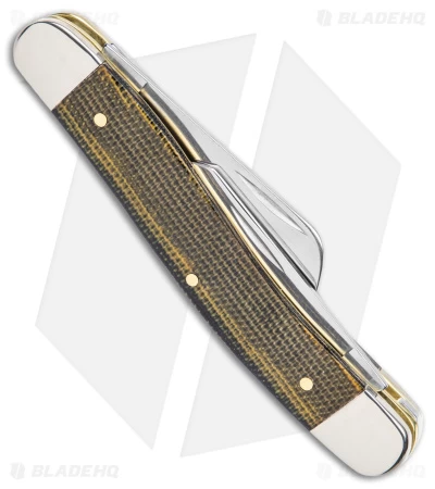 Case Medium Stockman Knife 3.6" Black/Green Canvas Micarta (10318 SS) 5 Case Medium Stockman Knife 3.6" Black/Green Canvas Micarta (10318 SS) - Image 3