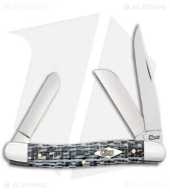 Case Medium Stockman Pocket Knife 3.625" Black/White CF (10318 SS) 38923