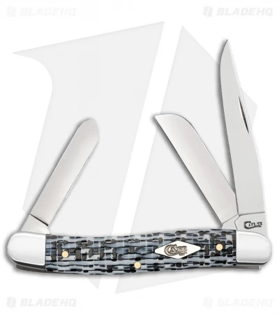 Case Medium Stockman Pocket Knife 3.625" Black/White CF (10318 SS) 38923 3 Case Medium Stockman Pocket Knife 3.625" Black/White CF (10318 SS) 38923