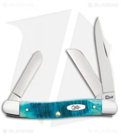 Case Medium Stockman Pocket Knife 3.625" Caribbean Blue Bone (6318 SS) 25597