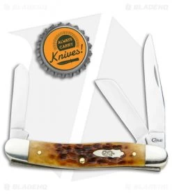 Case Medium Stockman Knife 3.625" Jigged Antique Bone (6318 SS) 70779 -Knives Shop Case Medium Stockman Jigged Antique Bone SS 70779 BHQ 94576 jr bottlecap