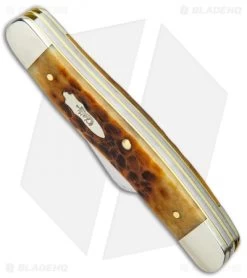 Case Medium Stockman Knife 3.625" Jigged Antique Bone (6318 SS) 70779 -Knives Shop Case Medium Stockman Jigged Antique Bone SS 70779 BHQ 94576 jr spine