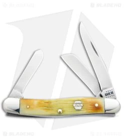 Case Medium Stockman Knife Burnt Cream Bone Barnboard Jig (2.5" Polish) 36721