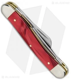 Case Medium Stockman 3.625" Smooth Red Kirinite (63032 SS) 60184 -Knives Shop Case Medium Stockman Smooth Red Kirinite SS 25332 BHQ 91023 jr side