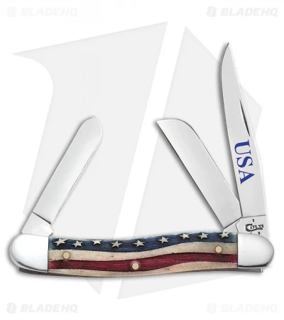 Case Medium Stockman Knife 3.625" Star Spangled Smooth Bone (6318 SS) 64136 3 Case Medium Stockman Knife 3.625" Star Spangled Smooth Bone (6318 SS) 64136