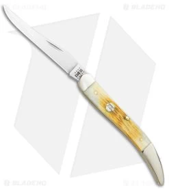 Case Medium Texas Toothpick Knife Burnt Cream Bone Barnboard Jig (3.4" Polish)