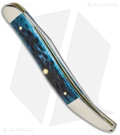 Case Medium Texas Toothpick Knife 3.35" Pocket Worn Blue/Peach Jig (610094 SS) 8 Case Medium Texas Toothpick Knife 3.35" Pocket Worn Blue/Peach Jig (610094 SS) -Knives Shop Case Medium Texas Toothpick Pocket Worn Blue Peach Jig SS BHQ 140662 jr side