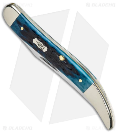 Case Medium Texas Toothpick Knife 3.35" Pocket Worn Blue/Peach Jig (610094 SS) 4 Case Medium Texas Toothpick Knife 3.35" Pocket Worn Blue/Peach Jig (610094 SS) - Image 2