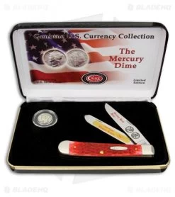 Case Mercury Dime Trapper Knife 4.125" Red Jigged Bone (6254 SS) CAMDRPB