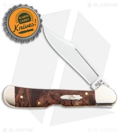 Case Mini CopperLock Knife 3.6" Brown Maple Burl Wood (71749L SS) 64067 -Knives Shop Case Mini CopperLock Brown Maple Burl Wood SS BHQ 140677 jr bottlecap