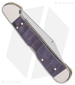 Case Mini CopperLock Knife 3.6" Smooth Purple Curly Maple (71749L SS) 80545 -Knives Shop Case Mini CopperLock Smooth Purple Curly Maple SS BHQ 140684 jr side