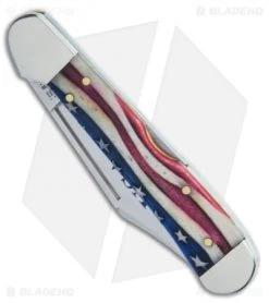 Case Mini Copperlock Knife 3.625" Star Spangled Bone (61749L SS) -Knives Shop Case Mini Copperlock Knife 3.625in Star Spangled Bone 61749L SS 64141 BHQ 113266 LS Spine 2