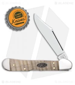 Case Mini Copperlock Pocket Knife 3.625" Natural Curly Maple (71749L SS) 25947 -Knives Shop Case Mini Copperlock Natural Curly Maple 25947 BHQ 108193 jr bottlecap