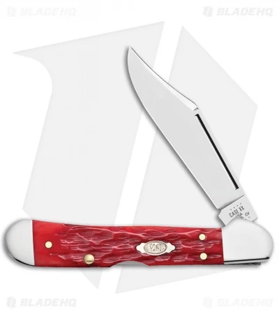 Case Mini Copperlock Knife 3.625" Peach Seed Jigged Dark Red Bone (61749L CV) 3 Case Mini Copperlock Knife 3.625" Peach Seed Jigged Dark Red Bone (61749L CV)