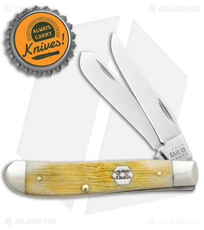 Case Mini Trapper Knife Burnt Cream Bone Barnboard Jigged (2.7" Polish) 36725 6 Case Mini Trapper Knife Burnt Cream Bone Barnboard Jigged (2.7" Polish) 36725 - Image 4