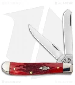 Case Mini Trapper Knife 3.5" Dark Red Bone (6207 CV) 31952