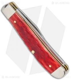 Case Mini Trapper Knife 3.5" Dark Red Bone (6207 CV) 31952 8 Case Mini Trapper Knife 3.5" Dark Red Bone (6207 CV) 31952 -Knives Shop Case Mini Trapper Dark Red Bone 31952 BHQ 122479 jr side