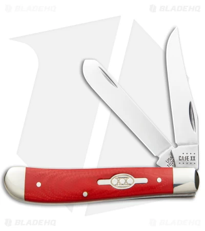 Case Mini Trapper Knife Smooth Red G-10 (2.9" Polish) 45402 3 Case Mini Trapper Knife Smooth Red G-10 (2.9" Polish) 45402